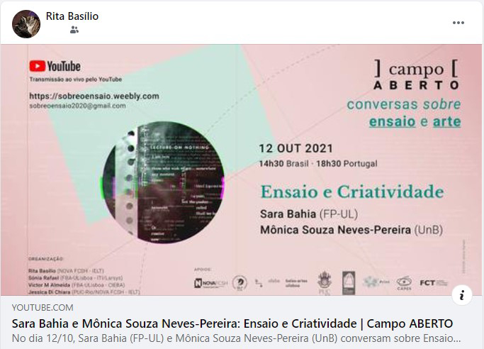 Ensaio e Criatividade dia 12 Out